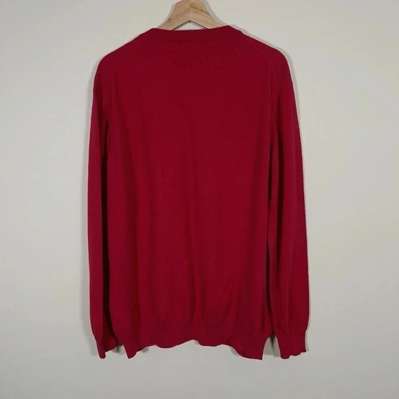 Hugo Boss V-neck Cotton Wool Blended  Sweater With Logo Embroidery - Picture 10 of 10